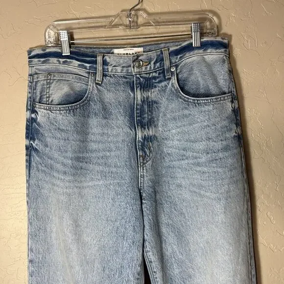 Slverlake London ankle jeans in broken hearts high rise wide leg straight jeans